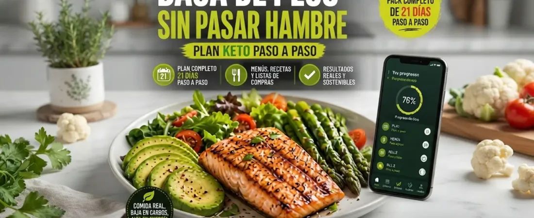 PLAN KETO PARA PRINCIPIANTES | Baja de Peso sin Pasar Hambre + Menú Inicial de 7 Días + APP Keto con 30 Días de Menús