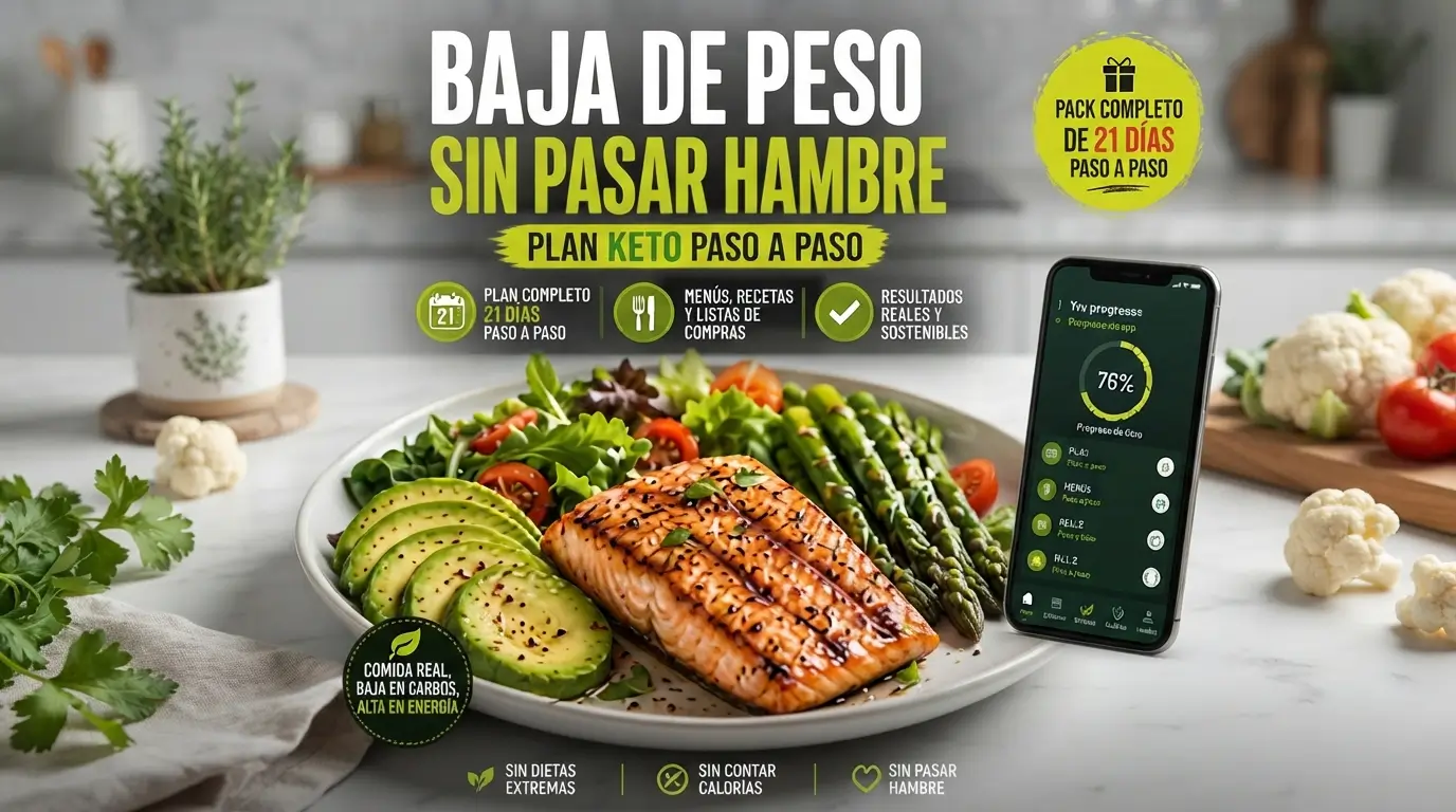 PLAN KETO PARA PRINCIPIANTES | Baja de Peso sin Pasar Hambre + Menú Inicial de 7 Días + APP Keto con 30 Días de Menús